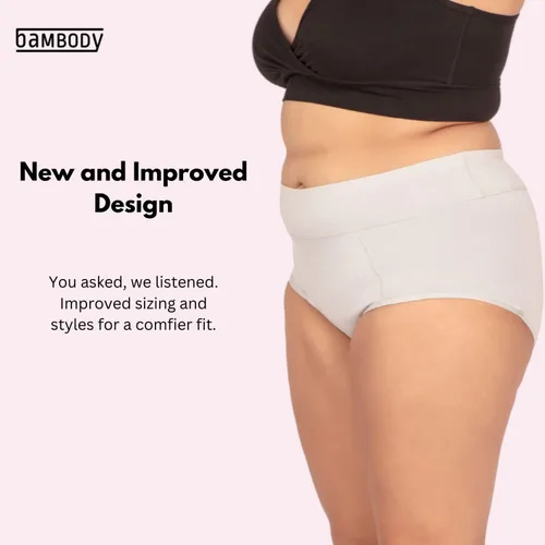 Miniatura 2 de Bambody Bragas absorbentes ropa interior de época para mujer, menstrual, posparto, ropa interior suave y transpirable para maternidad, 4 tampones