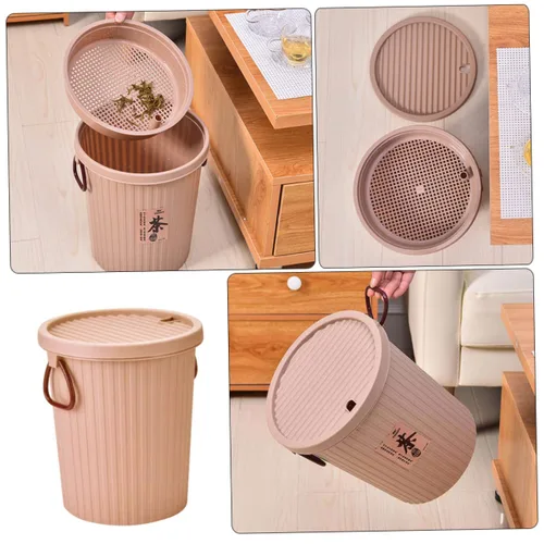 Miniatura 5 de LIFKOME Cubo de basura de escritorio, 8L, marrón claro, plástico