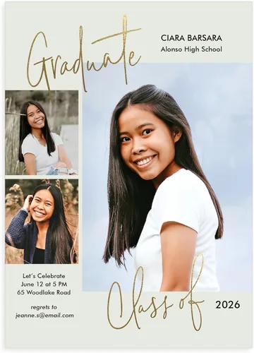 Miniatura 13 de Let's Make Memories Anuncios de graduación personalizados para clase de 2026 o cualquier año, invitaciones de calidad premium, 5 x 7, tarjetas Año
