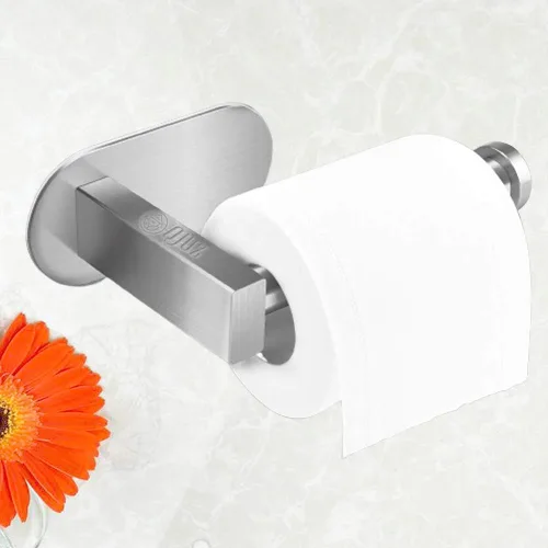 Miniatura 3 de QJUZ Soporte de papel higiénico adhesivo, soporte de papel higiénico para baño, cocina en la pared, soporte de papel higiénico, soporte cepillado