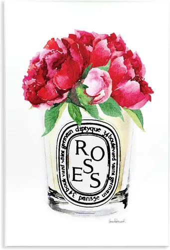 Miniatura 13 de Stupell Industries Fashioner Perfume Flower Blue Watercolor, Design by Artist Amanda Greenwood - Arte de pared, 10 x 15 pulgadas, placa de madera