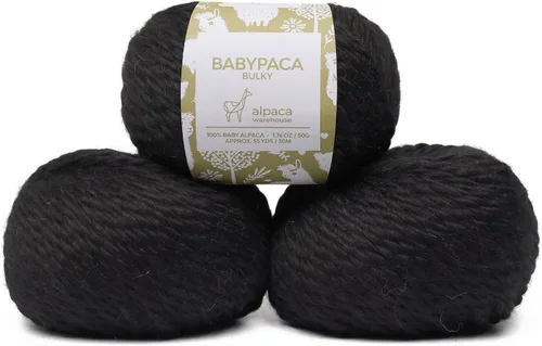 Miniatura 55 de Juego de 3 madejas 100% de lana de alpaca bebé, peso voluminoso, fabricadas en Perú, celestial suave y perfecto para tejer y tejer a ganchillo