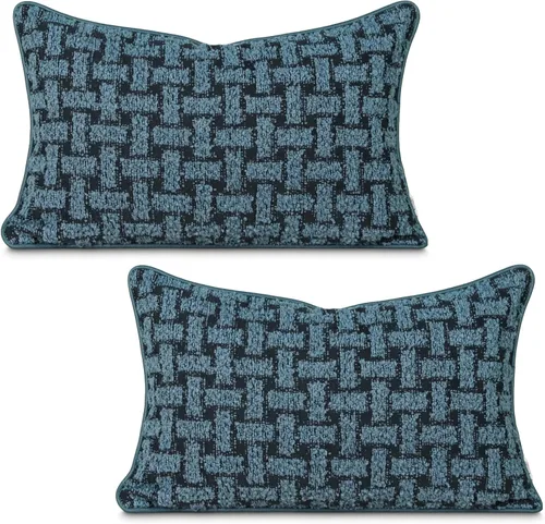 Paquete de 2 fundas de almohada lumbar con textura de boucle de 12 x 20 pulgadas, fundas decorativas de piel sintética y suave para sofá, silla de