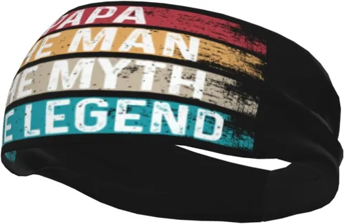 Miniatura 3 de Papa The Man The Myth The Legend Headband for Men Women Sports Sweatband for Fitness Exercise Moisture Wicking Running Yoga Hairbands