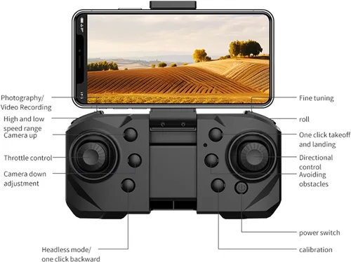Miniatura 8 de GoolRC Mini dron de control remoto, mini dron plegable con cámara dual 4K, cuadricóptero sin cabeza, motor sin escobillas, evitación de obstáculos