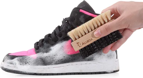 Miniatura 6 de Cepillo de limpieza de zapatos - Actualización Protege el cepillo limpiador de zapatillas suaves y duras de doble cara por 100% jabalí y cerdas