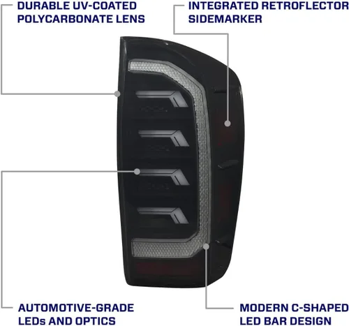 Miniatura 5 de Form Lighting Luces traseras LED secuenciales compatibles con Toyota, Tacoma 2016-2023, rojo (par)