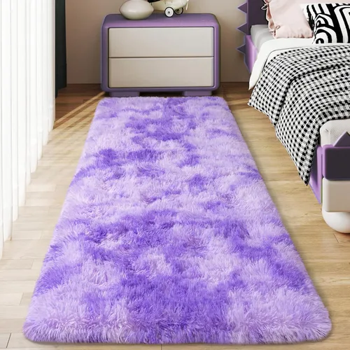 Miniatura 84 de Alfombras suaves para pasillos de dormitorio, nuevas, con parte inferior antideslizante mejorada, de 2 x 3, alfombra esponjosa y peluda verde