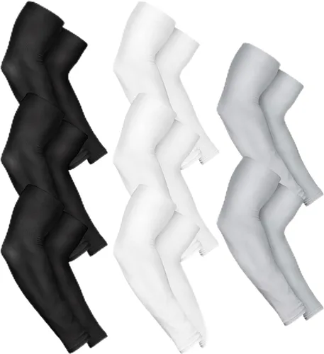 Miniatura 16 de AURUZA 5 pares de mangas de brazo para hombres y mujeres, protección solar UV, compresión tatuaje, cubierta para baloncesto, voleibol