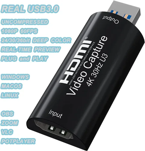 Miniatura 9 de Tarjeta de captura de video 4K HDMI a USB 3.0 1080P 60FPS Cam Link Tarjeta de captura de juegos Adaptador de tarjeta de captura de pantalla