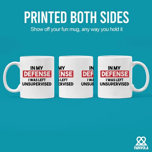 Miniatura 3 de Panvola In My Defense I Was Left Unsupervised - Taza de cerámica sarcástica de 11 onzas para compañero de trabajo Classmate Novedoso vaso