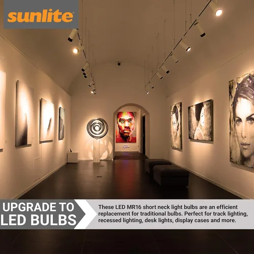 Miniatura 4 de Sunlite Bombilla LED PAR16 regulable, de cuello corto, empotrable, 7 vatios, (reemplazo halógeno de 50 W) 500 lúmenes, base E26 media, certificación