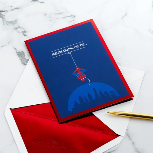 Miniatura 5 de Hallmark Tarjeta de cumpleaños desplegable de Spider-Man (Alguien Increíble Como Tú) Tarjeta 3D Signature Paper Wonder Azul