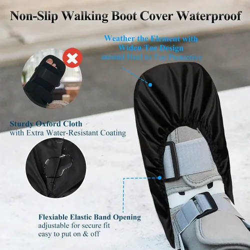 Miniatura 5 de Paquete de 2 fundas para botas de caminar para fractura de pie, fundas ortopédicas para zapatos al aire libre para botas de caminar médicas, botas