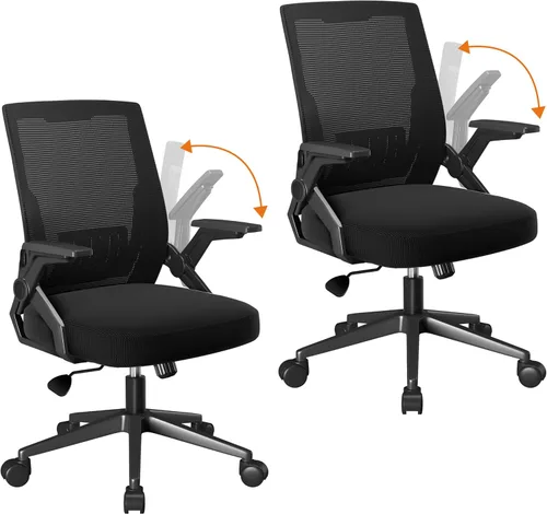 Miniatura 9 de GTPLAYER Silla de oficina ergonómica con reposabrazos abatibles, silla ejecutiva para computadora en casa, malla transpirable y cómodo soporte Negro