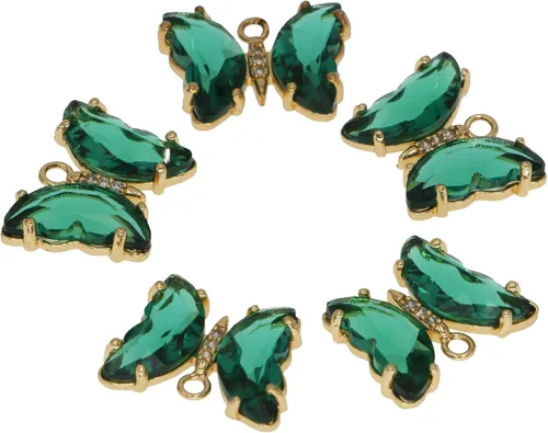 Miniatura 9 de Dijes de latón chapados en oro de circonita de cristal para hacer joyas, pulseras, collares, aretes, colgantes, suministros de manualidades, Mezcla