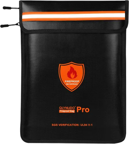 Miniatura 10 de Bolsa de documentos ignífuga – Bolsa de dinero impermeable ignífuga con cremallera para efectivo/documentos importantes/objetos de valor
