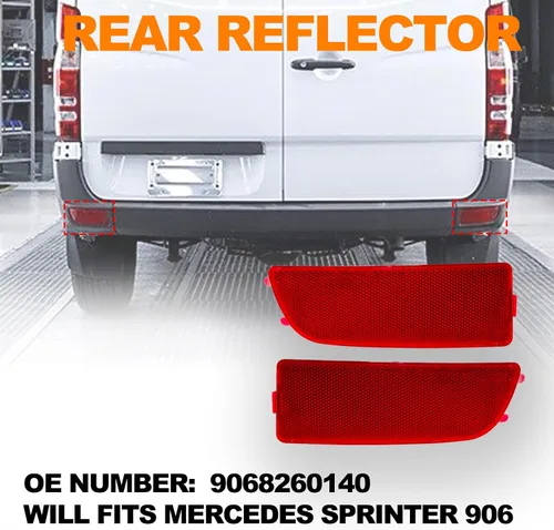 Miniatura 2 de Reflector de parachoques trasero izquierdo de repuesto para automóvil compatible con Dodge Freightliner Mercedes Benz Sprinter W906 VW Crafter 2E