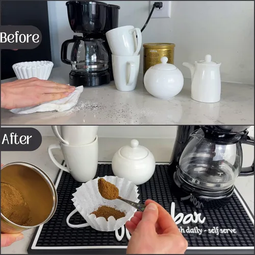 Miniatura 4 de Tapete de barra de café para encimera, tapete grande de barista de 18 x 12 pulgadas, tapete de café, decoración de cocina y accesorios para barra