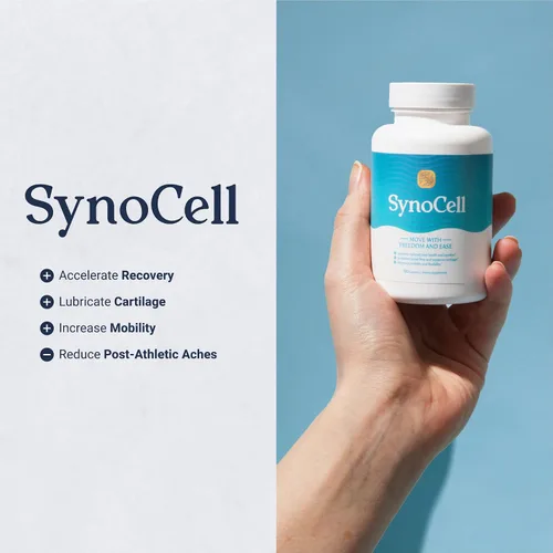 Miniatura 3 de Suplemento de apoyo para la espalda, el cuello y las articulaciones de glucosamina y condroitina de Synocell con boswellia, quercetina y MSM