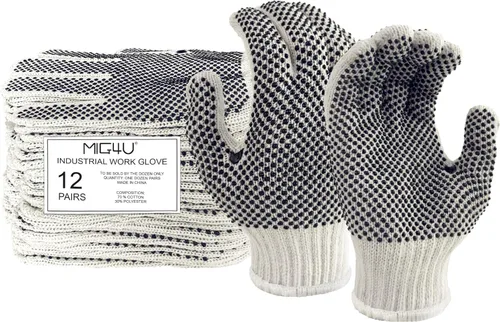 Miniatura 11 de MIG4U 12 Pares de Guantes de Trabajo - Guantes de Hilo de Algodón para Trabajo de Seguridad - Forro de Guante Protector de Manos Protección contra