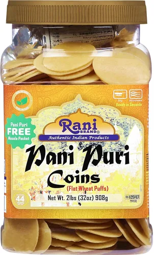 Miniatura 8 de Rani Pani Puri - Monedas de 7 onzas (7.05 oz) 80-85 monedas ~ Monedas de trigo y sémola sin cocer, aptas para microondas, totalmente naturales