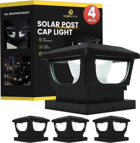 Miniatura 10 de Brighticonic Luces solares para tapa de poste para exteriores de 4 x 4, 3 x 3 – Luces de poste de encendido/apagado automático alimentadas por