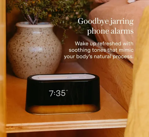 Miniatura 5 de Loftie Reloj despertador con máquina de sonido – Reloj despertador inteligente con luz nocturna, ruido blanco, altavoz Bluetooth, más de 100 sonidos
