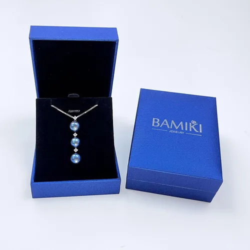 Miniatura 18 de Collar de perlas negras, blancas, doradas, grises para mujer, collar con colgante de plata esterlina, perlas cultivadas en agua salada auténticas