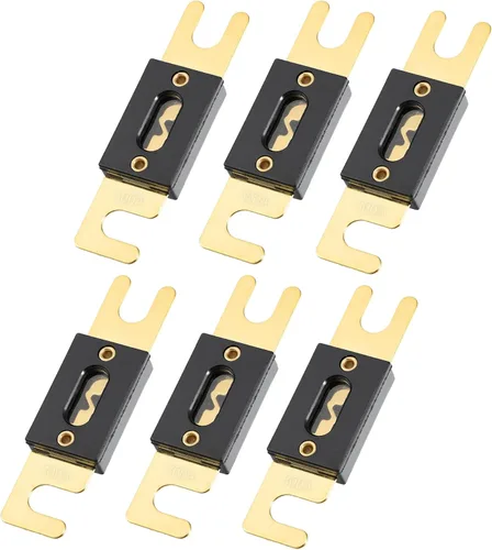 Miniatura 22 de X AUTOHAUX 6 unids 275A oro tono plateado ANL fusible universal para inversores coche vehículo camión audio