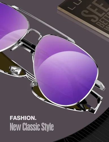 Miniatura 22 de LUENX, Aviator - Gafas de sol polarizadas, para hombres y mujeres, protección UV 400, con funda 60MM