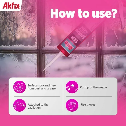 Miniatura 3 de Akfix 918N Masilla de Silicona 100% Negra para Cocina y Baño (2x10.5 fl.oz.) - Sin Disolventes, Bajo Olor, Resistente a los Rayos UV y al Agua