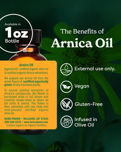 Miniatura 2 de Herb Pharm Aceite Orgánico Certificado, Árnica, 1 Fl Oz