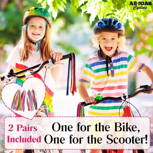 Miniatura 4 de Colorido bicicleta Streamer niñas niños bicicleta borla cinta manillar scooter serpentinas 2 pares 32 bandas