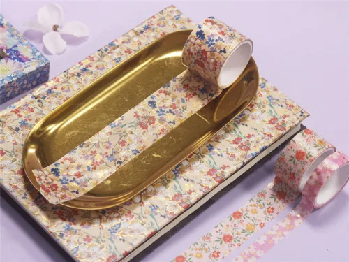 Miniatura 9 de YUBBAEX Mystic Gold Washi Tape Set - Cinta adhesiva decorativa ancha de lámina plateada para artes, manualidades DIY, suministros para diarios