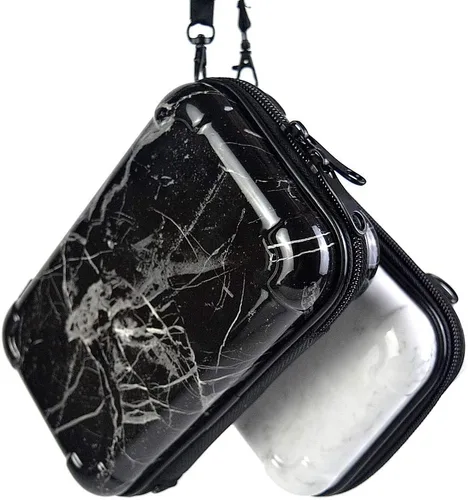Miniatura 6 de Mini estuche rígido portátil de moda, bolso cruzado para mujer, caja de almacenamiento, bolsa de viaje, estuche de maquillaje y cosméticos, Mármol