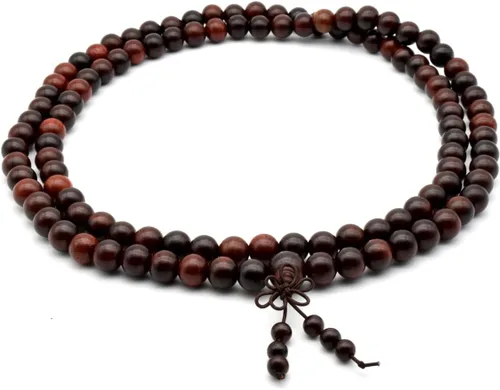 Miniatura 21 de Zen Dear Brazalete y collar de meditación Mala, para cultura budista y oración busita, cuentas de Buddha, unisex, palisandro natural