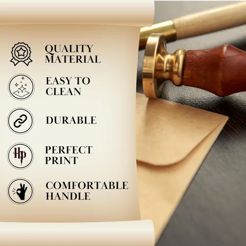 Miniatura 7 de Paquete de 6 sellos de cera Harry Potter - 6 piezas de sello de cera de Harry Potter y 1 mango de madera Kit de sello de cera vintage para postales