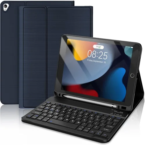 Miniatura 13 de Funda con teclado táctil para iPad de 9ª/8ª/7ª generación de 10.2 pulgadas, Pro 10.5, Air 3ª generación, funda inteligente con soporte para lápices