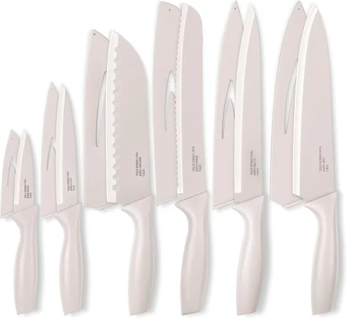 Miniatura 11 de Onader Juego de cuchillos de cocina negros, cuchillos pequeños afilados de acero inoxidable con tapas para cocina, 12 piezas