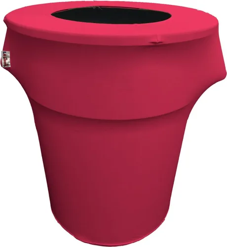 Miniatura 43 de LA Linen Cubierta para cubo de basura ajustable de elastano elástico de 32 galones, cubierta redonda para contenedor de residuos, decoración de Gris
