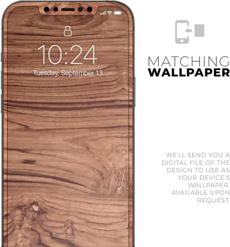 Miniatura 6 de DesignSkinz Kit de calcomanías de cuerpo completo compatible con iPhone 15 Plus, madera natural de lujo V2