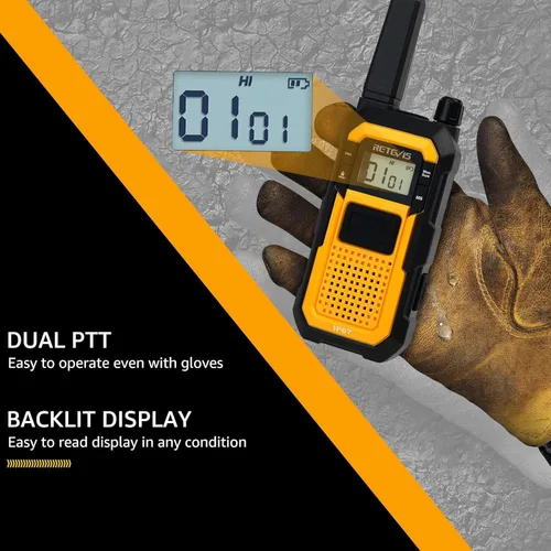 Miniatura 3 de Retevis RB48 - Radio de 2 vías de largo alcance, Walkie Talkies a prueba de agua IP67 para adultos, a prueba de caídas, 2000mAh, Radios de dos vías
