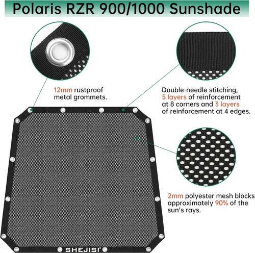 Miniatura 5 de SHEJISI RZR Malla de Parasol de Techo Suave, Red Protectora Mejorada de Ventana Suave para Cabina, Protección contra Rayos UV, Barro, Suciedad