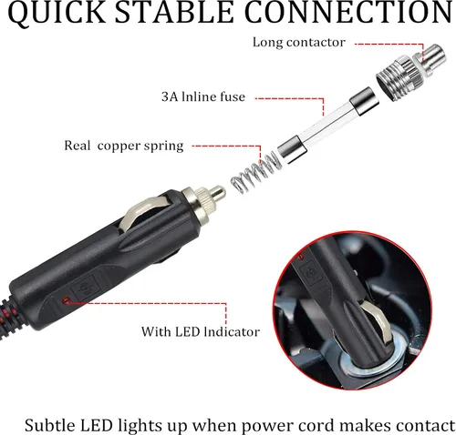 Miniatura 5 de Enchufe para encendedor de cigarrillos a an-der-Son con cable de extensión interno de 15 amperios 14 AWG, adaptador de cargador de batería, conector