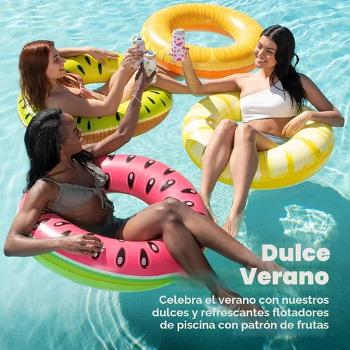 Miniatura 2 de Sloosh 4 Pack Inflatable Pool Floats, Pool Tube Rings, Swim Tubes, Floaties Toys, Beach Swimming Party Toys for Kids and Adults
