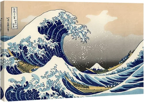 Wieco Art Gran Ola de Kanagawa Katsushika Hokusai Impresiones en Lienzo Giclée Arte de Pared Paisaje Abstracto de Mar Pinturas para la Sala de Estar
