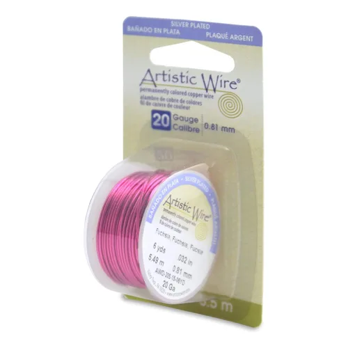 Miniatura 45 de Artistic Wire Alambre de Cobre Coloreado Plateado en Plata Resistente al Deslustre para Manualidades y Envolver Joyería, Resistente al Deslustre