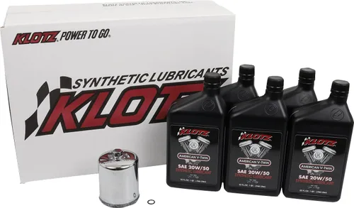 Miniatura 7 de Klotz Kit de cambio de aceite sintético 20W-40 de 6 cuartos de galón para motocicleta Indian™ Thunderstroke