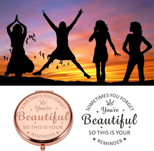 Miniatura 8 de XPENMULBOJA Día de San Valentín para ella, espejo de maquillaje 2026, espejo compacto para hija, mamá, amigas, ideas inspiradoras para esposa, San
